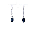 Blue Sapphire Earrings 1.18 Carats 10K White Gold