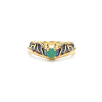 Emerald Bat Ring 0.22 Carats Gold Plated Silver