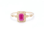 Ruby Ring With Diamonds 0.72 Carats 14K Yellow Gold