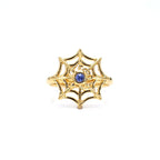 Tanzanite Spider Web Ring 0.08 Carats Gold Plated Silver