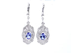 Natural Tanzanite Earrings With White Topaz 1.08 Carats Sterling Silver