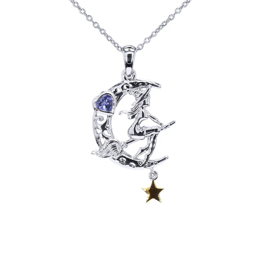 Tanzanite Witch Pendant 0.18 Carats Sterling Silver