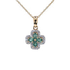 Alexandrite Flower Pendant With Diamonds 0.64 Carats 18K Yellow Gold
