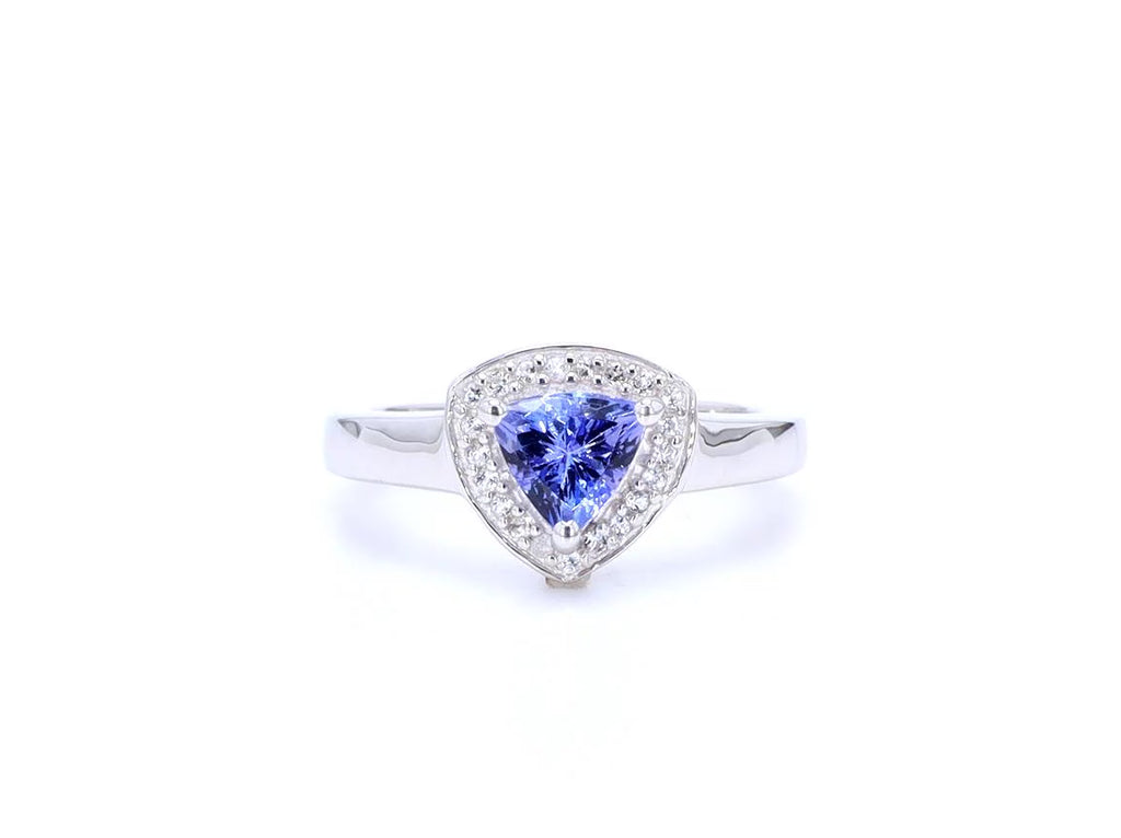Tanzanite Ring With White Topaz 0.84 Carats Sterling Silver