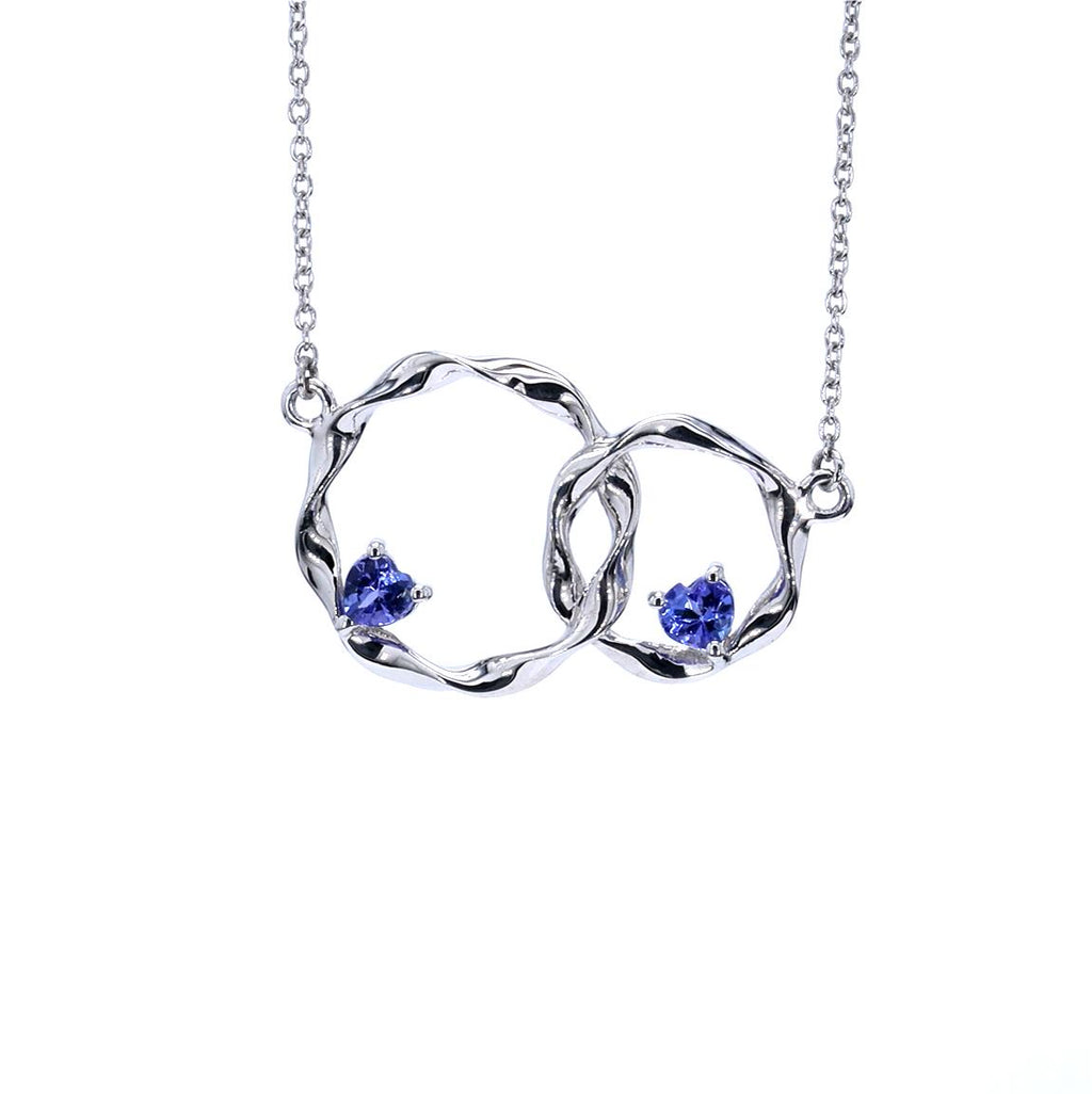 Tanzanite Heart Necklace 0.36 Carats Sterling Silver