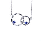 Tanzanite Heart Necklace 0.36 Carats Sterling Silver