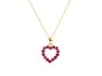 Ruby Heart Pendant 0.42 Carats 10K Yellow Gold