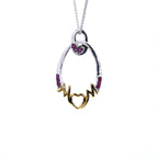 Ruby Mom Pendant 0.16 Carats Gold Plated Silver