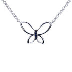 Blue Sapphire Butterfly Pendant 0.08 Carats Sterling Silver