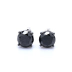 Black Diamond Earrings 5.4 Carats 14K White Gold