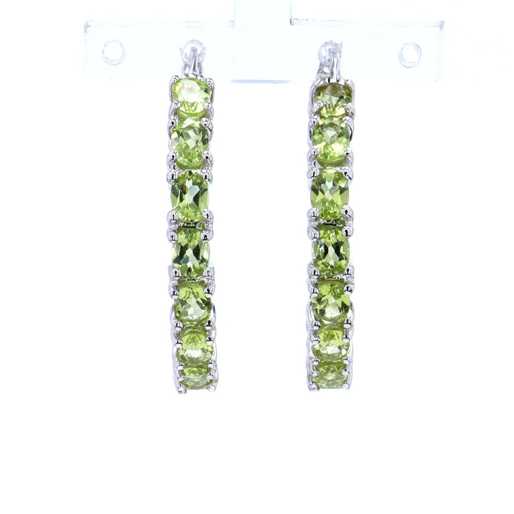 Peridot Earrings 5.08 Carats Sterling Silver