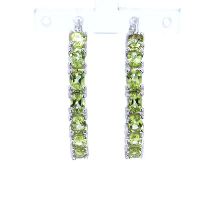 Peridot Earrings 5.08 Carats Sterling Silver