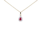 Ruby Pendant With Diamonds 1 Carats 14K Yellow Gold