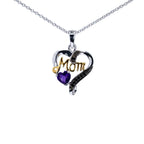 Amethyst Mom Pendant With Black Spinel 0.46 Carats Gold Plated Silver