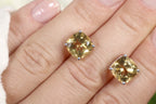 Citrine Stud Earrings 5.78 Carats Sterling Silver