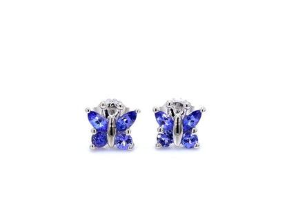 Natural Tanzanite Butterfly Earrings 0.92 Carats Sterling Silver