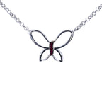 Ruby Butterfly Pendant 0.08 Carats Sterling Silver