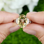 Citrine Ring Diamonds 4.53 Carats Sterling Silver