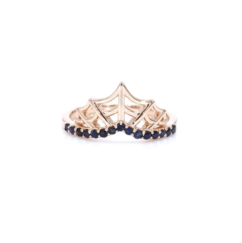 Blue Sapphire Ring 0.28 Carats Gold Plated Silver