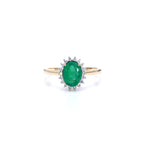 Zambian Emerald Ring With Diamonds 1.3 Carats 10K Yellow Gold