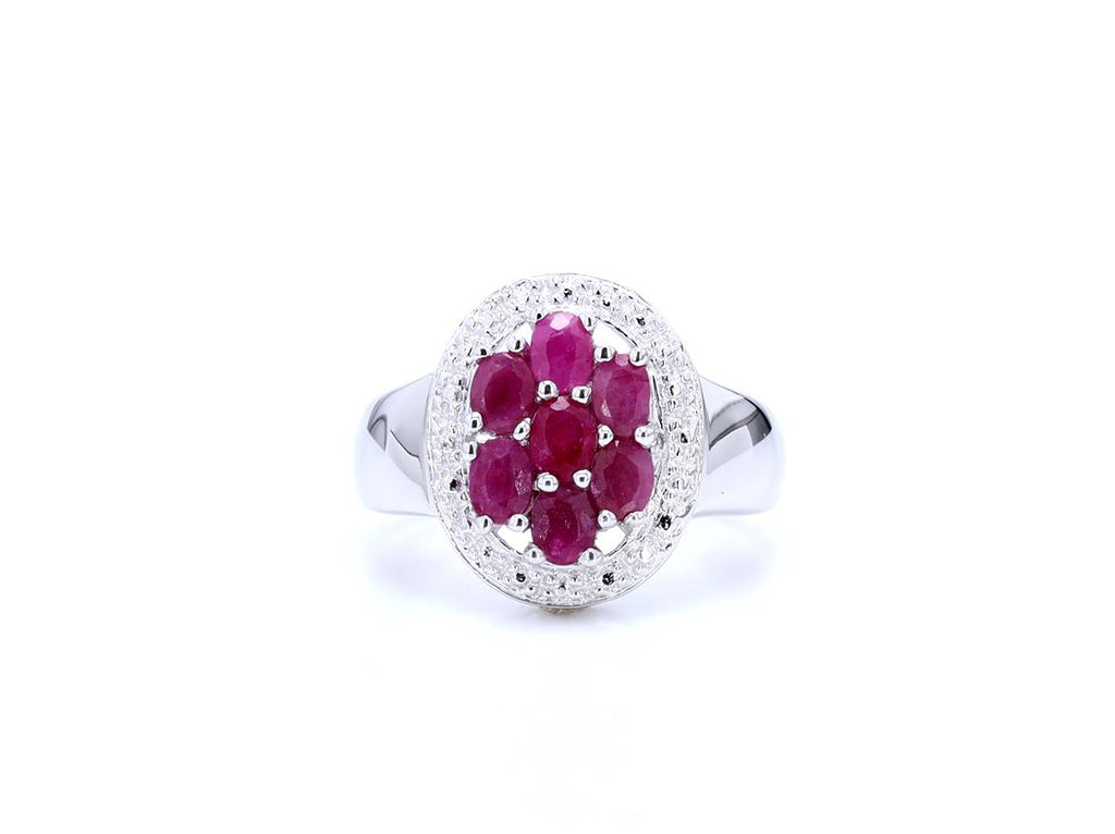 Ruby Ring 1.52 Carats Sterling Silver