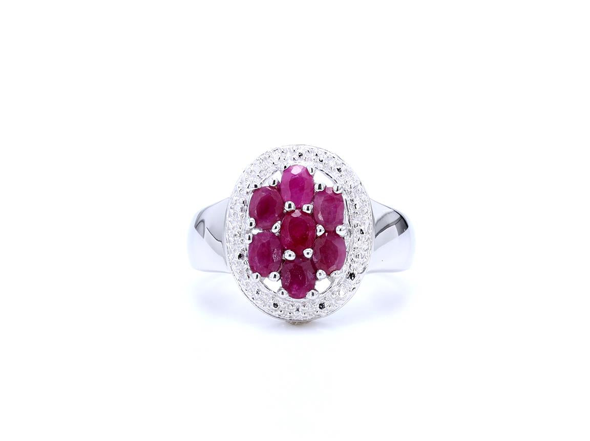 Ruby Ring 1.52 Carats Sterling Silver
