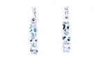 Aquamarine Hoop Earrings With Diamonds 1.73 Carats Sterling Silver