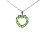 Peridot Heart Pendant 1.68 Carats Sterling Silver