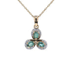 Alexandrite Flower Pendant With Diamonds 0.5 Carats 18K Yellow Gold