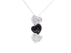 White Diamond Pendant With Black Diamonds 0.42 Carats Sterling Silver