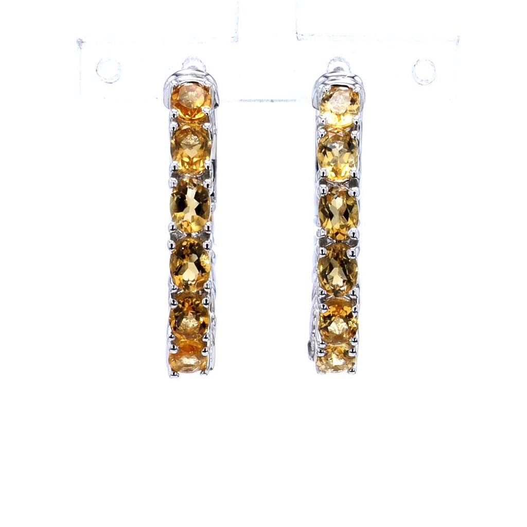 Citrine Earrings 3.18 Carats Sterling Silver