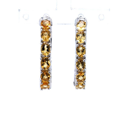 Citrine Earrings 3.18 Carats Sterling Silver