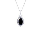 Blue Sapphire Pendant With Diamonds 2.24 Carats 10K White Gold