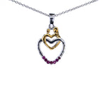 Ruby Mom Pendant 0.12 Carats Gold Plated Silver
