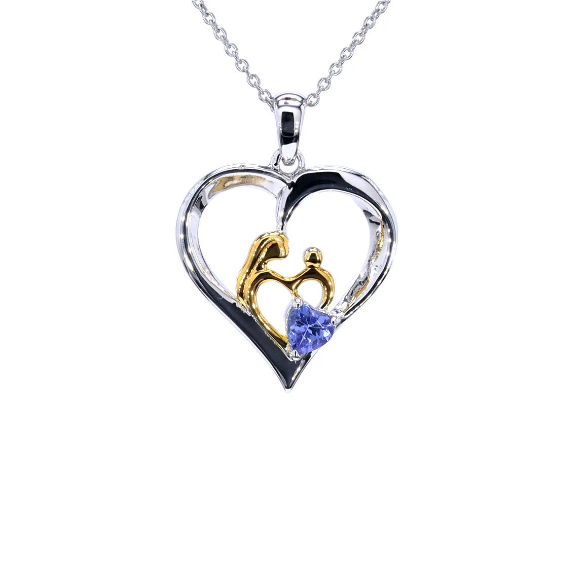 Tanzanite Mom Pendant 0.44 Carats Sterling Silver