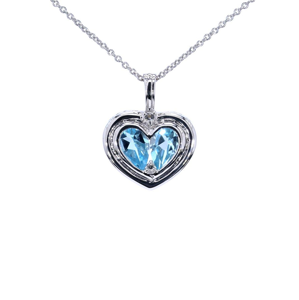 Multicolor Topaz Heart Pendant 2.62 Carats Sterling Silver