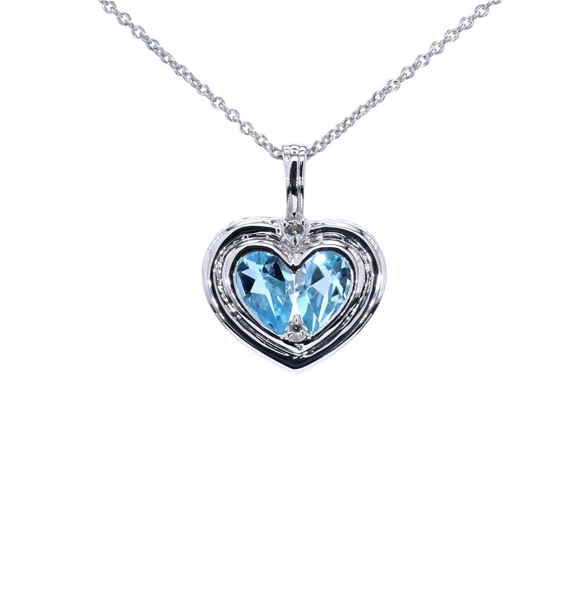 Multicolor Topaz Heart Pendant 2.62 Carats Sterling Silver