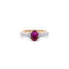 Ruby Ring With Diamonds 0.93 Carats 10K Yellow Gold