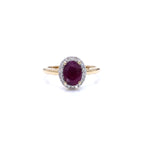 Ruby Ring With Diamonds 1.56 Carats 10K Yellow Gold