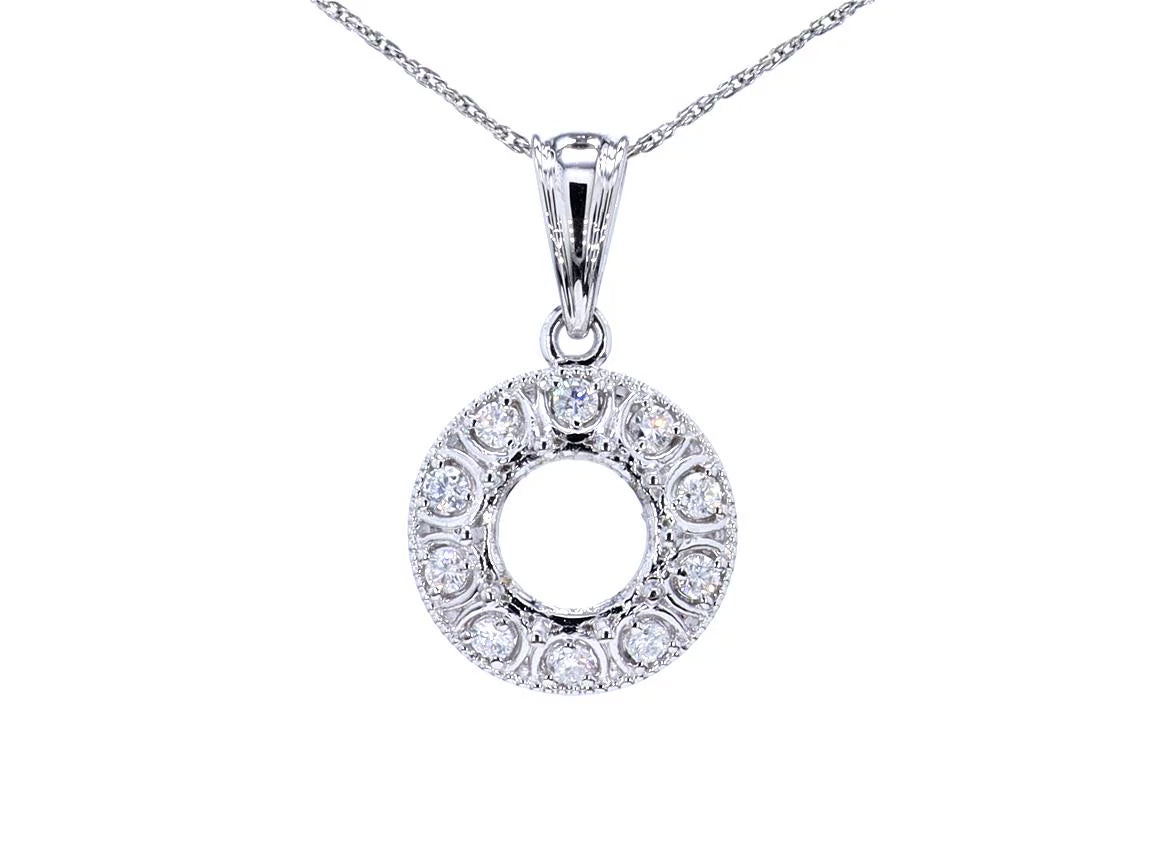 Diamond Pendant 0.28 Carats 14K White Gold