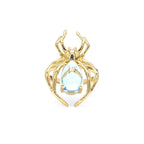 Blue Topaz Spider Ring 4.48 Carats Gold Plated Silver