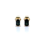 Blue Sapphire Stud Earrings 0.78 Carats 14K Yellow Gold