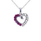Ruby Heart Pendant 0.9 Carats Sterling Silver