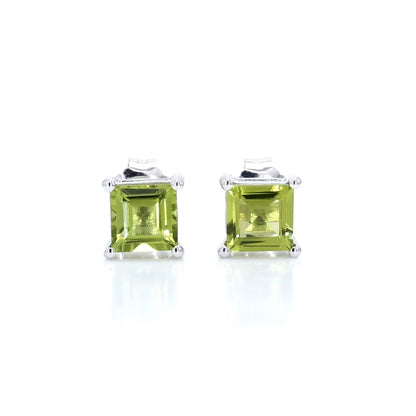 Peridot Earrings 2.28 Carats Sterling Silver