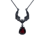 Garnet Bat Necklace 2.44 Carats Sterling Silver