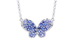 Tanzanite Butterfly Pendant With White Zircon 3.22 Carats Sterling Silver