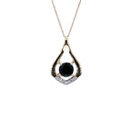 Blue Sapphire Pendant With Diamonds 1.2 Carats 10K Yellow Gold