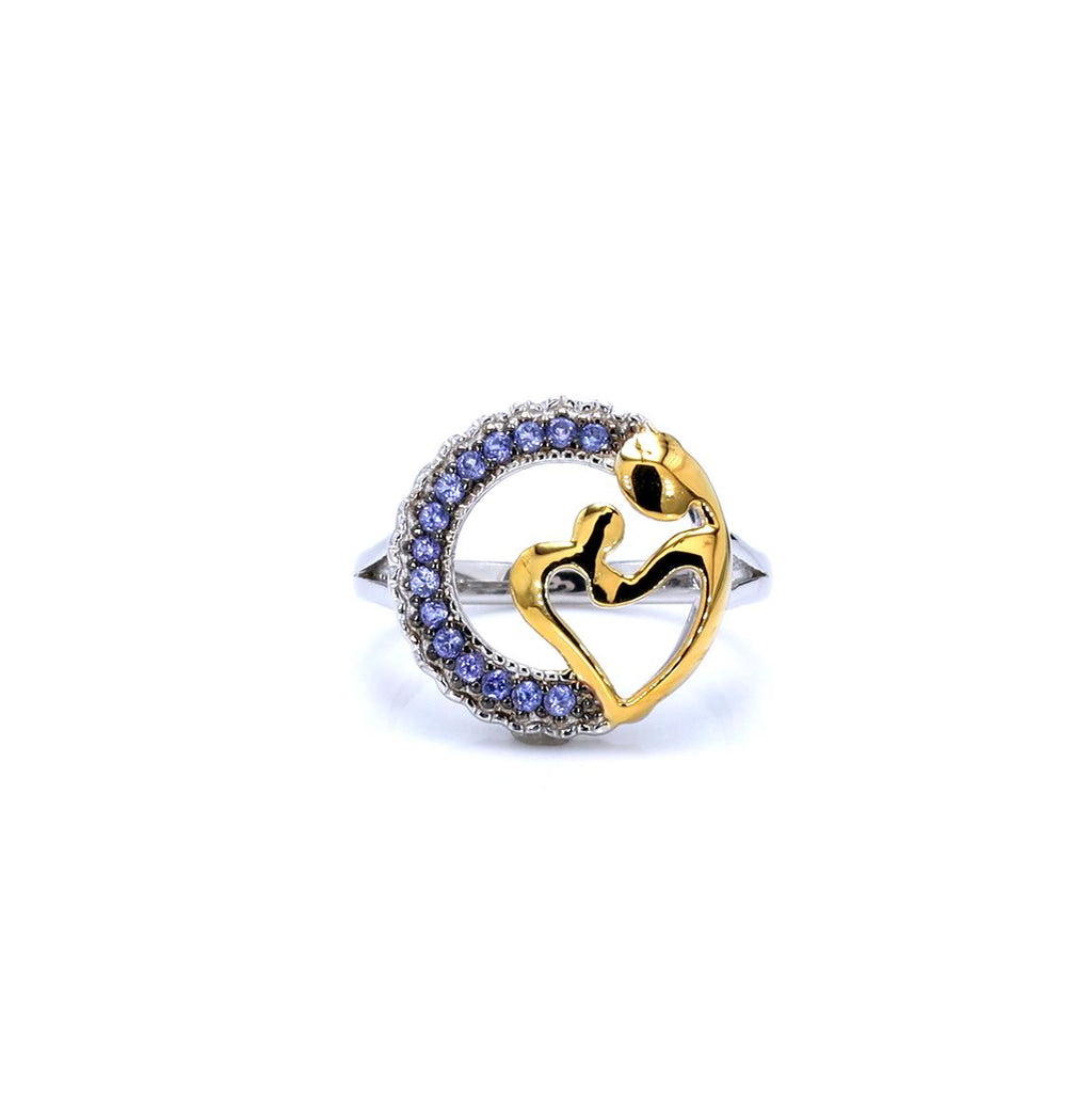 Tanzanite Mom Ring 0.26 Carats Sterling Silver