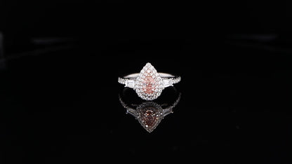 GIA Certified Natural Fancy Pink Diamond Engagement Ring 0.90 Carats 18K