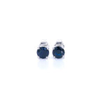 Natural Blue Sapphire Earrings 1.68 Carats 14K White Gold